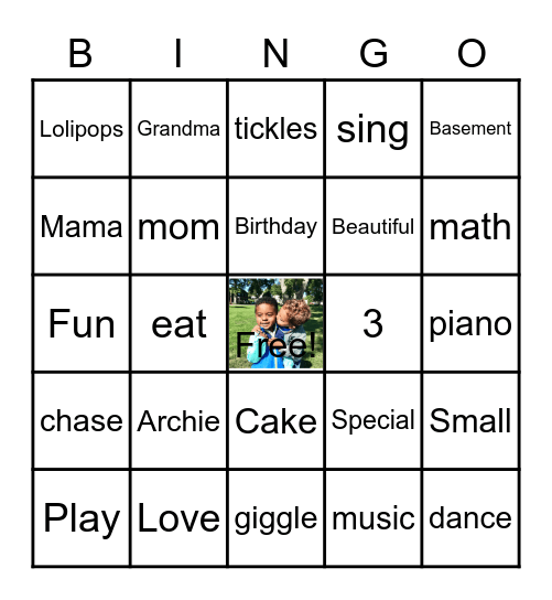 Archie's Birthday Bingo 2020 Bingo Card