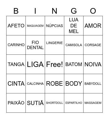 CHÁ DE LINGERIE DA SAMANTHA Bingo Card