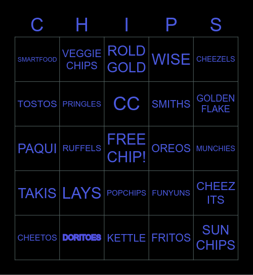Chip Bingo Card