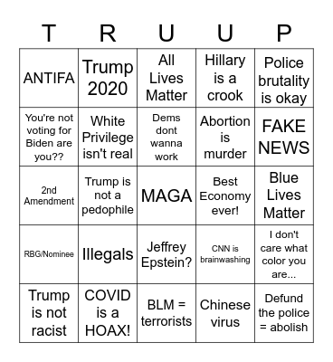 MAGA Bingo Card