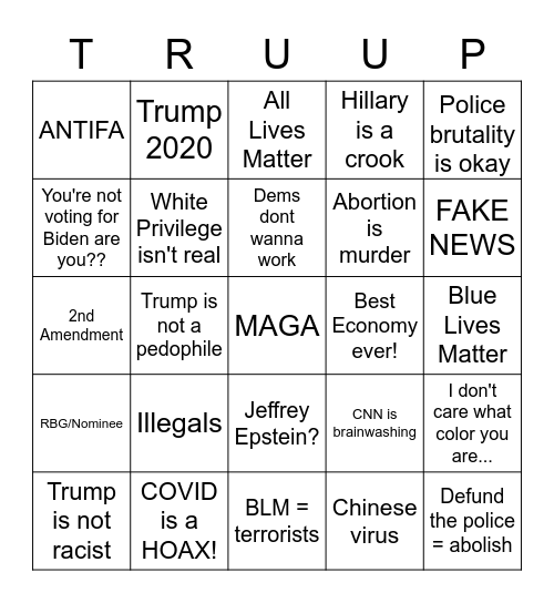 MAGA Bingo Card