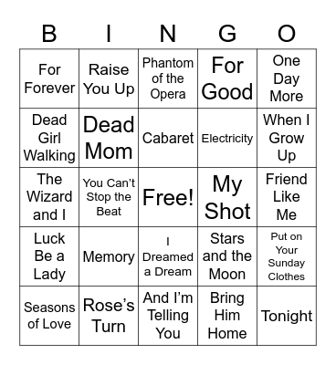 SSTI Musical Bingo! Bingo Card