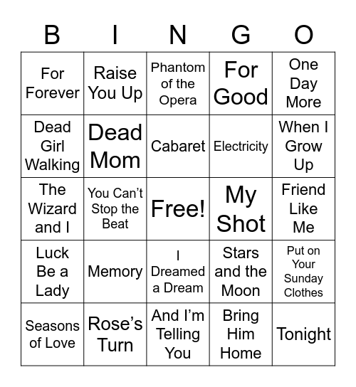 SSTI Musical Bingo! Bingo Card