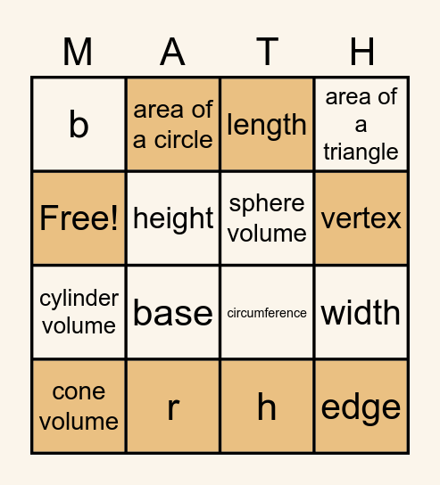 Volume - Beginner Bingo Card
