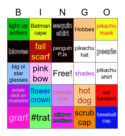 HH Silly Dress Up Bingo! Bingo Card