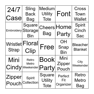 Thirty One Bingo Card