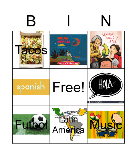 Hispanic Heritage Month Bingo Card