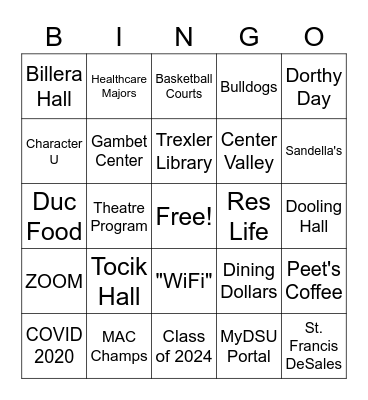 DeSales Bingo Card