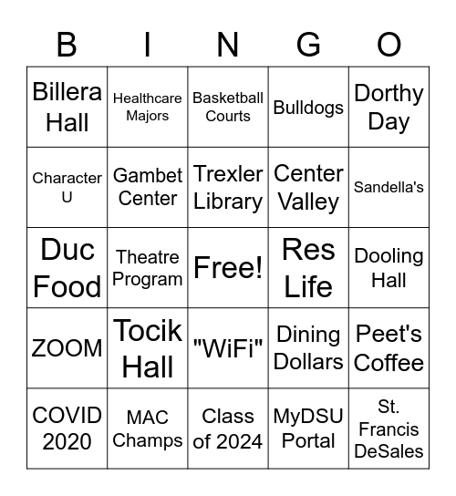 DeSales Bingo Card