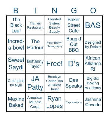 Black-Owned Businesses in RI! Bingo Card