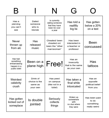Spicy Get to Know You Bingo Card