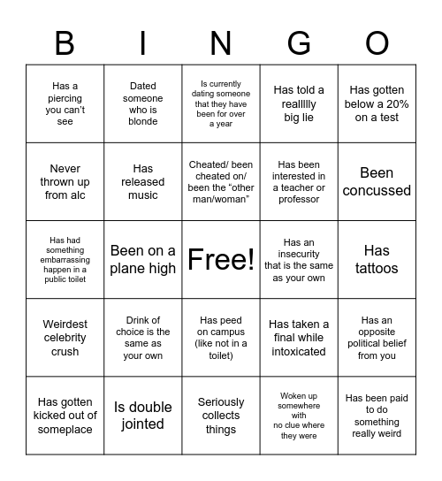 Spicy Get to Know You Bingo Card