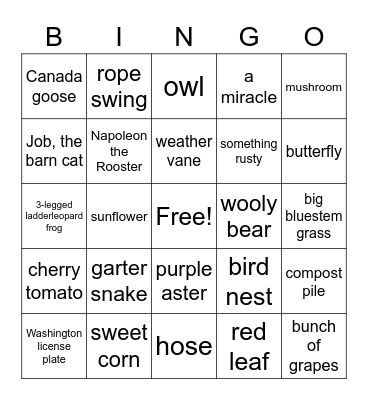 I Saw It at Good Courage! BINGO Card