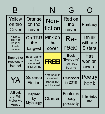 October 2020 TBR Prompts Bingo Card
