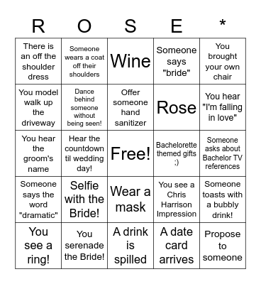 Will you accept this Rosé? Bingo Card