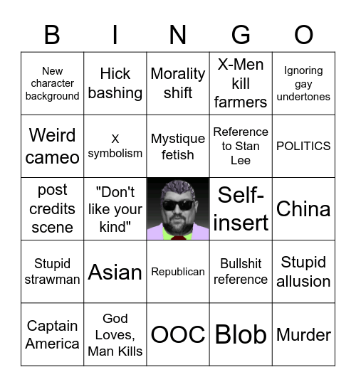 Moviebob X-Men Bingo Card