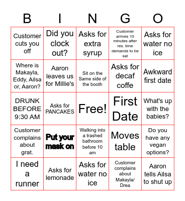 SERVER BINGO Card