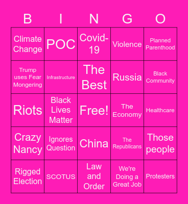 Planned Parenthood Votes Presents: Well, That Escalated Quickly Bingo Card