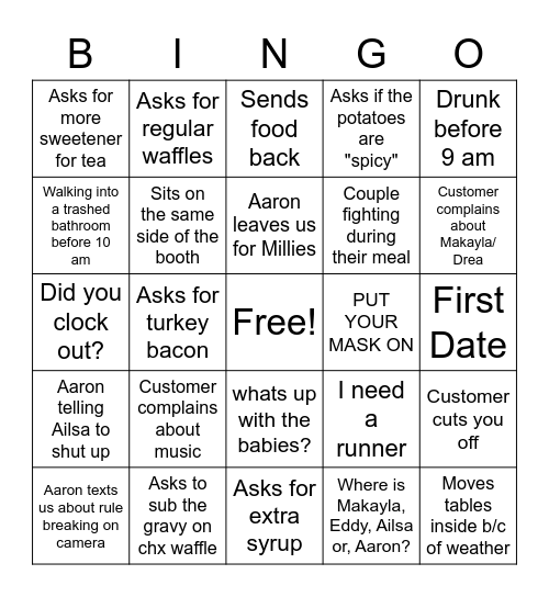 SERVER BINGO Card