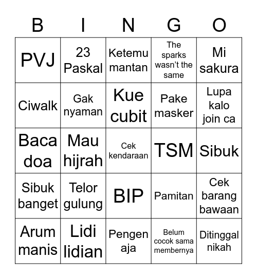 ; nayeon ; Bingo Card