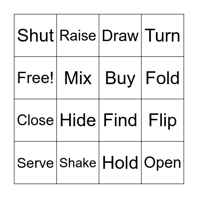What's my command? Bingo Card