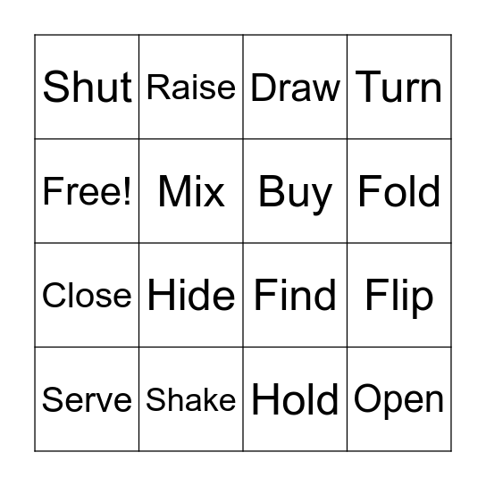 What's my command? Bingo Card