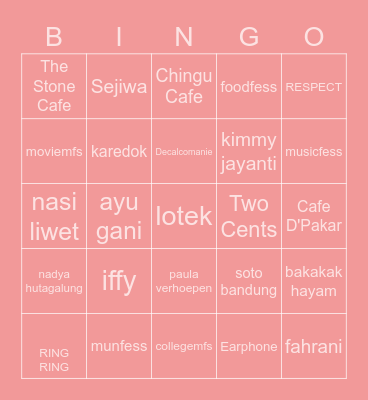 💖Jupal💖 Bingo Card