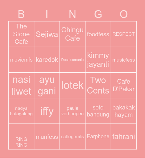 💖Jupal💖 Bingo Card