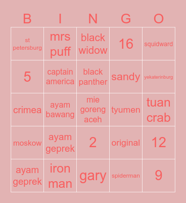 Bingo Card
