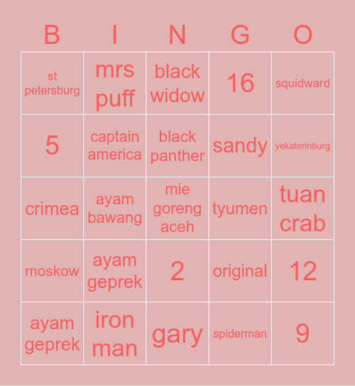 Bingo Card