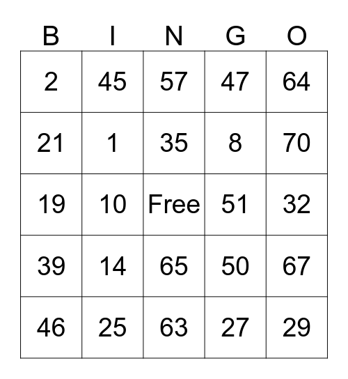 Thanksgiving Bingo Night Bingo Card