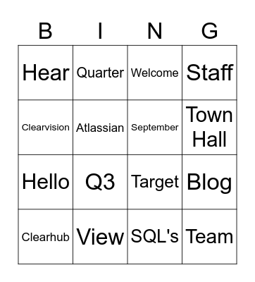 Clearvision Bingo Card