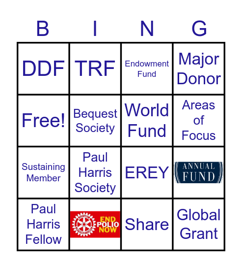 Rotary Foundation Bingo Card