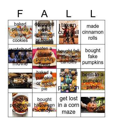 AOII Sisterhood Fall Bingo Card