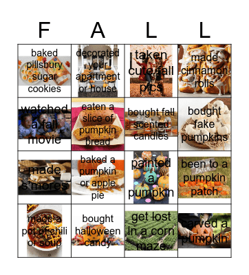AOII Sisterhood Fall Bingo Card