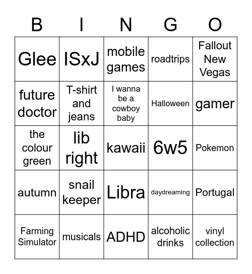 Maticore Bingo Card