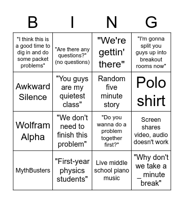 Reiner Time Bingo Card
