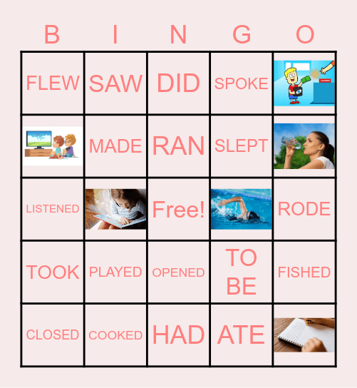 PAST SIMPLE BINGO Card