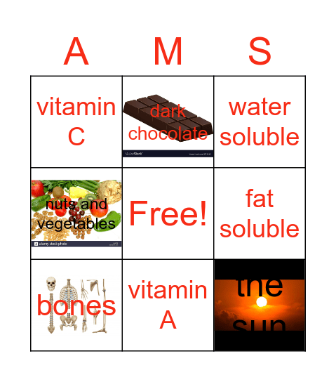 Vitamins #2 Bingo Card