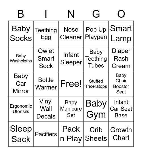 Registry Bingo Card