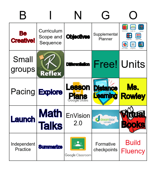 Math Bingo Card