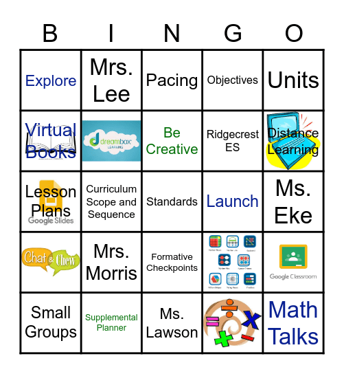 November Math Chat n' Chew Bingo Card