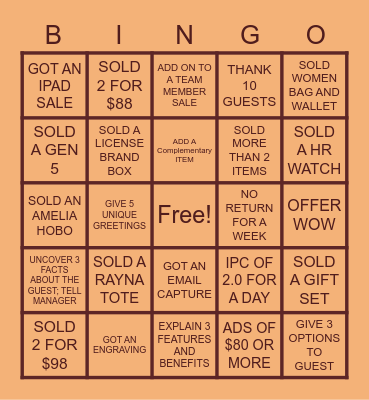 FOSSIL BINGO Card