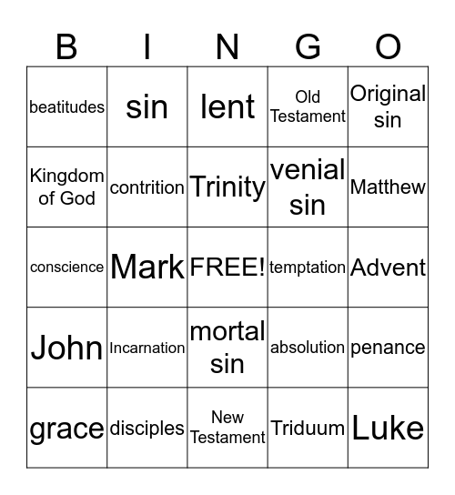 The big words quiz!!! Bingo Card