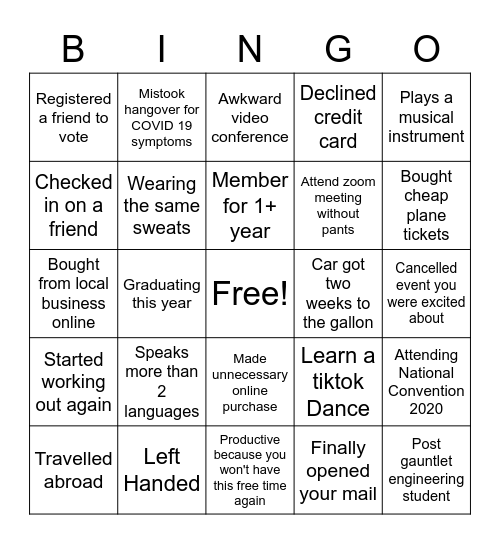 Virtual Bingo Card