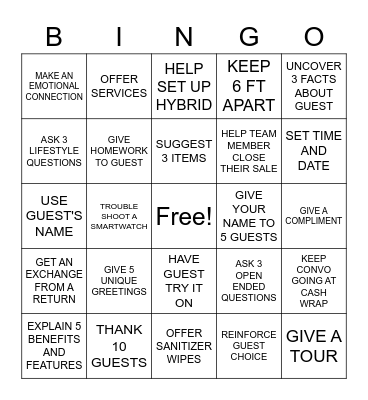 GUEST BINGO Card