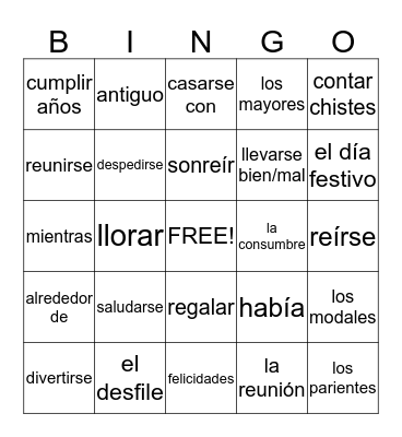 2-repaso de 4b Bingo Card