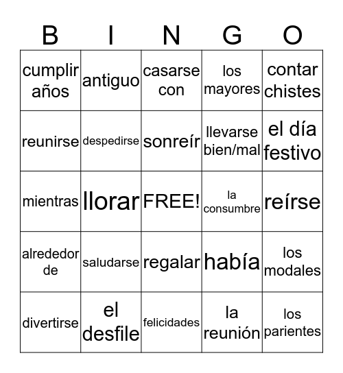 2-repaso de 4b Bingo Card