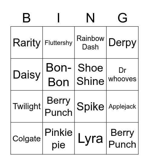 Season 2 Bingo Card
