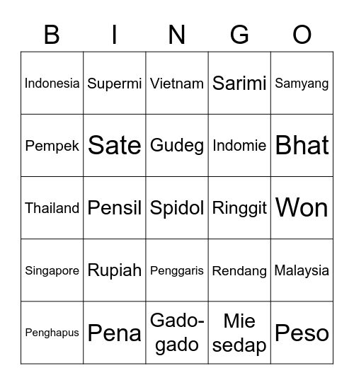 Eyis’s Bingo Card